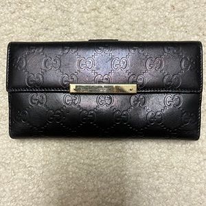 Black Gucci long wallet